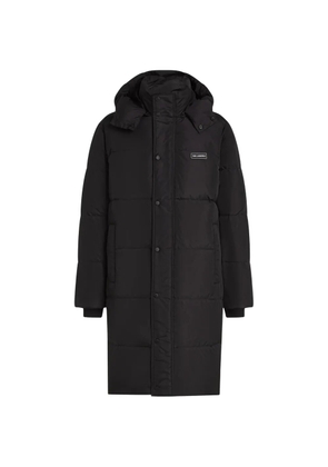 Karl Lagerfeld long hooded puffer jacket - Black