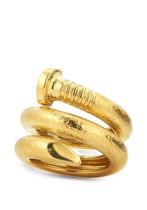 David Webb Tool Chest hammered nail ring - Gold