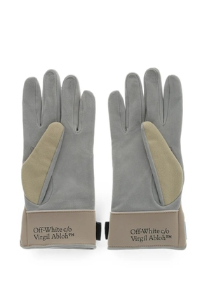 Off-White leather gloves Lunar with ripped detail - Neutrals