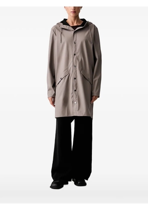 Rains hooded press-stud coat - Grey