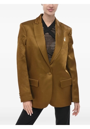 Off-White satin flap-pocket blazer - Green
