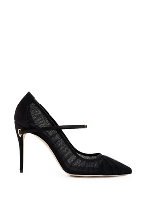 Jennifer Chamandi Lorenzo mesh-panelled pumps - Black