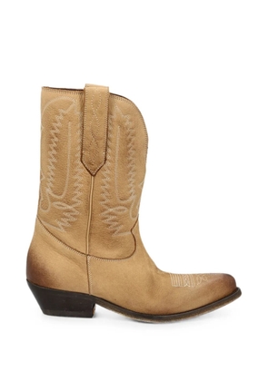 Golden Goose Wish Star embroidered leather boots - Neutrals