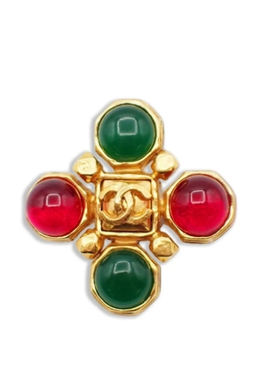 CHANEL Pre-Owned 1997 Gripoix CC brooch - Gold