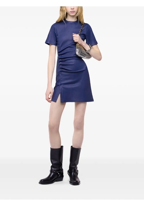 Rabanne ruched snap-button mini dress - Blue