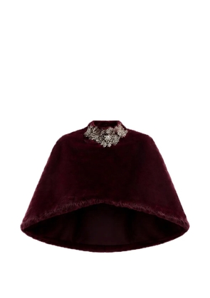 Gemy Maalouf embellished faux-fur bolero - Red
