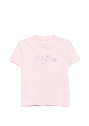 MC2 Saint Barth rhinestone-logo T-shirt - Pink