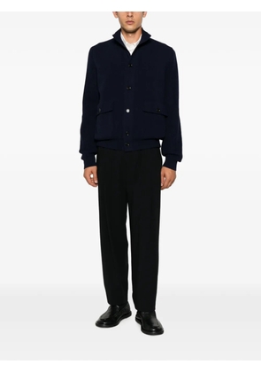 Lardini ribbed-knit panelled jacket - Blue