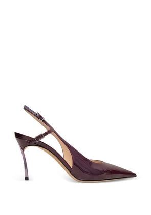 Casadei Samurai Julia patent-finish slingback pumps - Purple