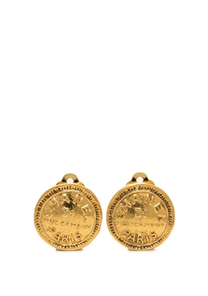 CHANEL Pre-Owned 1970-1980 Gold Plated 31 Rue Cambon Round Clip On Earrings costume earrings