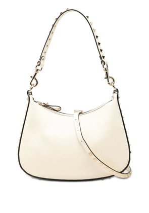 Valentino Garavani Pre-Owned 2010-2026 Small Grainy Calfskin Rockstud Hobo satchel - White