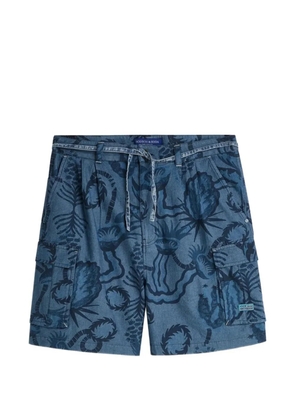 Scotch & Soda graphic-print drawstring shorts - Blue