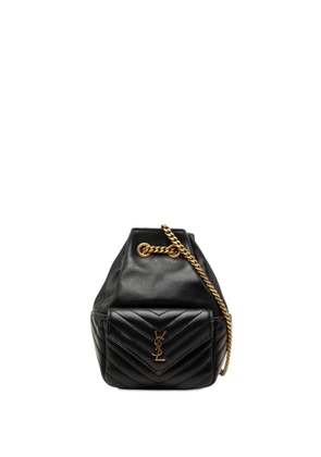 Saint Laurent Pre-Owned 2023 Mini Chevron Lambskin Joe bucket bag - Black