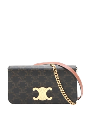 Celine Pre-Owned 2000-2026 Triomphe Coated Canvas Triomphe Multi Pochette satchel - Brown