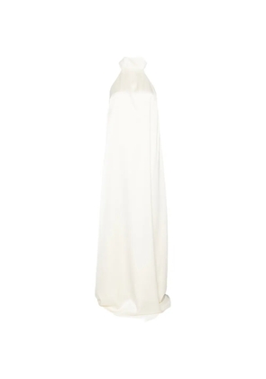 THE ARCHIVIA Riviera feather-trim maxi dress - Neutrals