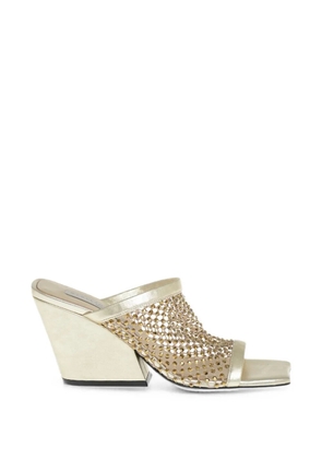 Stella McCartney rhinestone-embellished mesh sandals - Gold