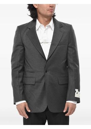 Off-White single-breasted logo-patch blazer - Grey