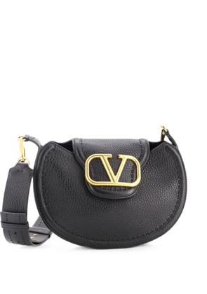 Valentino Garavani Pre-Owned VLogo Saddle Leather Medium crossbody bag - Black