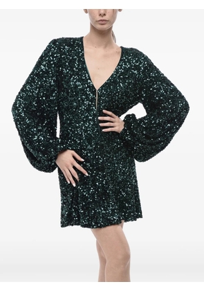 ROTATE BIRGER CHRISTENSEN sequinned balloon-sleeve dress - Green