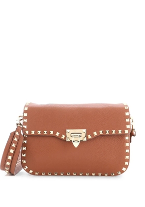 Valentino Garavani Pre-Owned Rockstud Flip Lock Flap Bag Leather Large shoulder bag - Brown