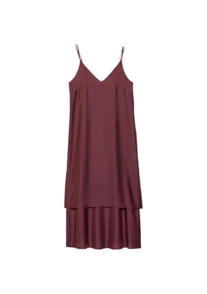 Ottod'Ame layered spaghetti-strap maxi dress - Brown