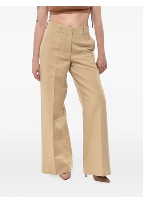 Off-White logo-embroidered wide-leg pants - Neutrals