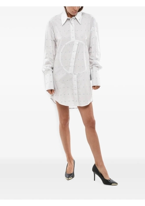 Off-White hairline-pattern circle-logo shirt