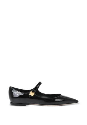 Valentino Garavani One Stud pointed-toe ballet flats - Black