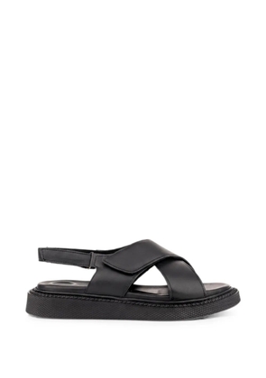 SERGIO MORETTI FIRENZE crossover-strap touch-strap sandals - Black