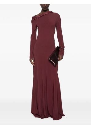 Alberta Ferretti aymmetric-neck long-sleeve maxi dress - Red