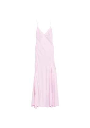 Alberta Ferretti satin-finish side-slit maxi dress - Pink