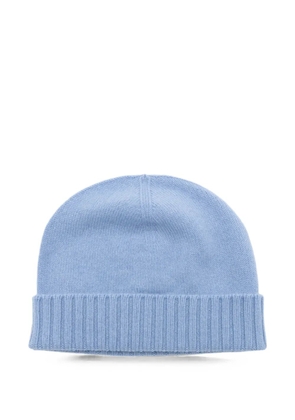 Malo ribbed-trim cashmere beanie hat - Blue