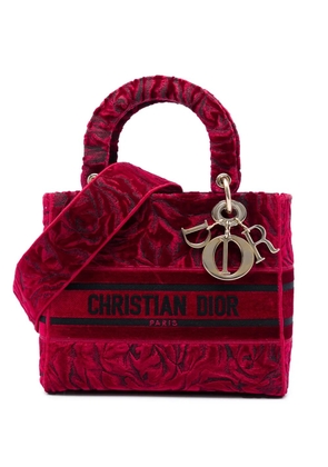 Christian Dior Pre-Owned 2021 Medium Embroidered Velvet Roses Lady D Lite satchel