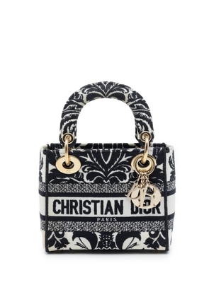 Christian Dior Pre-Owned 2022 Mini Embroidered Canvas Petites Fleurs Lady D Lite satchel - Black