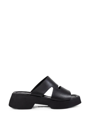 SERGIO MORETTI FIRENZE cut-out leather slippers - Black