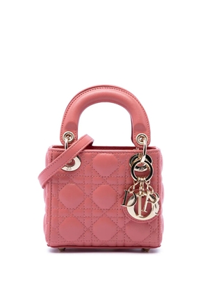 Christian Dior Pre-Owned 2022 Micro Lambskin Cannage Lady Dior satchel - Pink