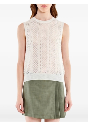 VICOLO pointelle-knit sleeveless top - Neutrals