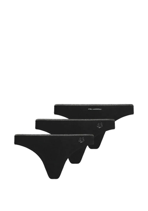 Karl Lagerfeld Ikon shimmer thong (pack of three) - Black