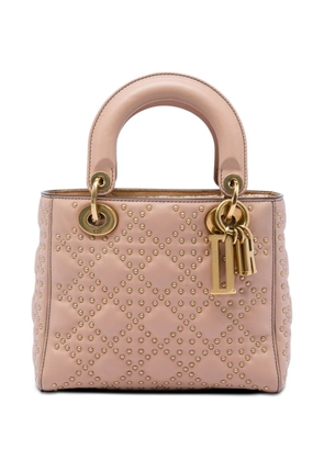 Christian Dior Pre-Owned 2017 Small Lambskin Cannage Studded Supple Lady Dior satchel - Pink