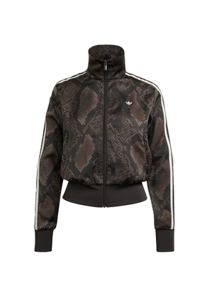 adidas snakeskin-print track jacket - Brown