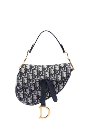 Christian Dior Pre-Owned 2018 Mini Oblique Canvas Saddle Bag satchel - Blue