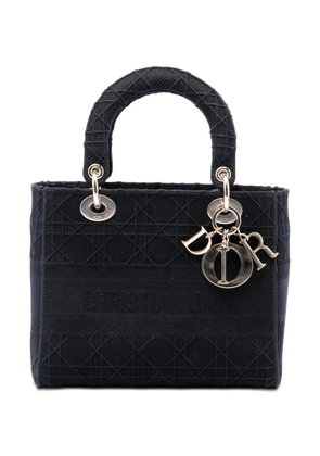 Christian Dior Pre-Owned 2019 Medium Embroidered Canvas Cannage Lady D Lite satchel - Black
