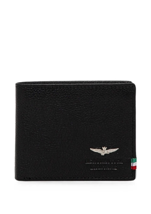 Aeronautica Militare logo-plaque bifold wallet - Black