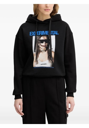 Patrizia Pepe hooded graphic sweatshirt - Black