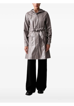 Rains Curve belted hooded jacket - Grey