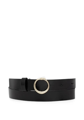 Trussardi circular-buckle leather belt - Black