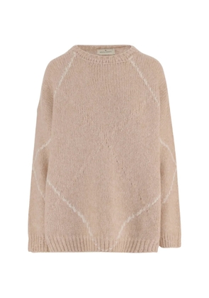 Bruno Manetti diamond-pattern crew-neck sweater - Neutrals
