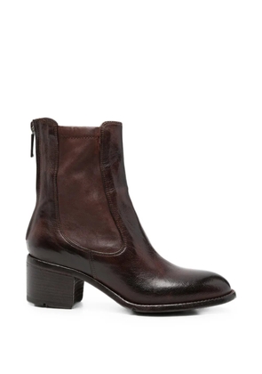 LEMARGO rear-zip leather ankle boots - Brown