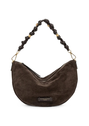 GIANNI CHIARINI knotted-handle suede shoulder bag - Brown