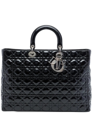 Christian Dior Pre-Owned 2010 Extra Large Patent Cannage Lady Dior satchel - Black